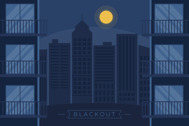 手绘平面设计停电图片下载