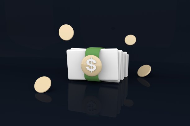 钞票和美元符号3D渲染图像高清图片下载