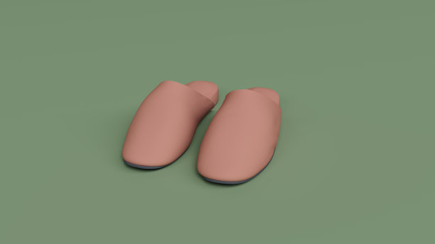 3d渲染拖鞋在西班牙绿色背景图片下载