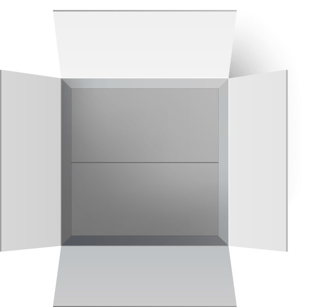 打开纸板箱空空如也的白色包装图片下载