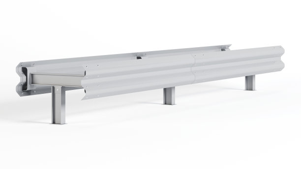 金属道路障碍。保护和控制的屏障。3 d渲染。图片下载