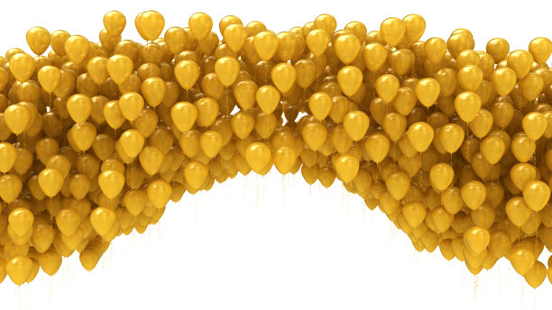 金黄色的派对气球图片下载