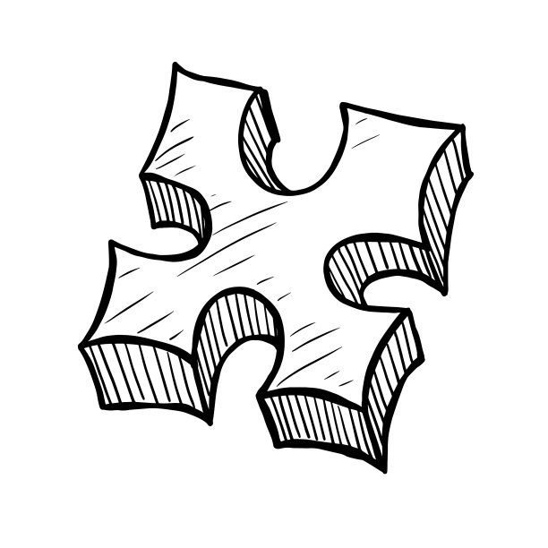 一块拼图涂鸦图片下载