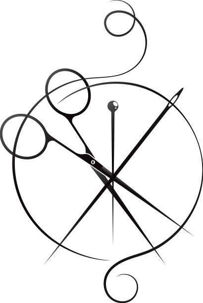 剪刀、针、线符号图片下载