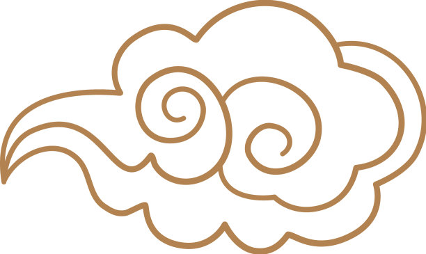 卡通中国云造型的亚洲风格纹身图片下载