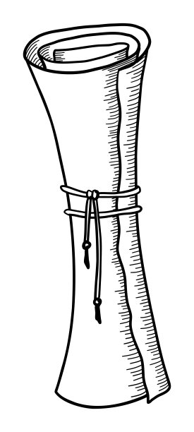 矢量纸卷孤立在白底。手绘涂鸦图片下载