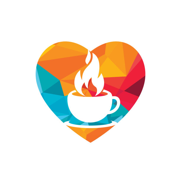 热咖啡矢量标志设计模板。图片下载