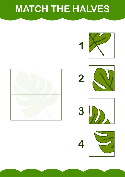匹配一半的Monstera。工作表对孩子图片下载