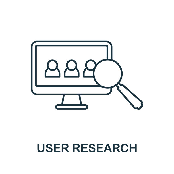 用户研究图标线元素从数字图片下载