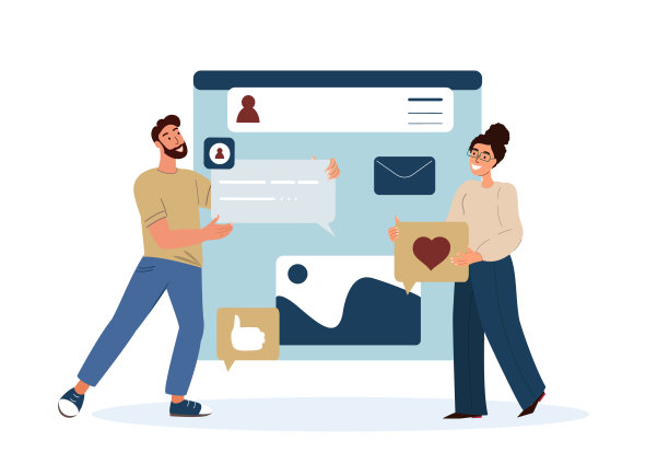 手机聊天应用程序UI UX设计。web设计师创建数字聊天应用程序的界面布局，用于在线发送、接收消息。平面矢量插图孤立在白色背景上图片下载