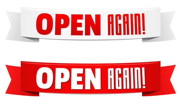 再次打开孤立在白色背景上的丝带。矢量插图。图片下载