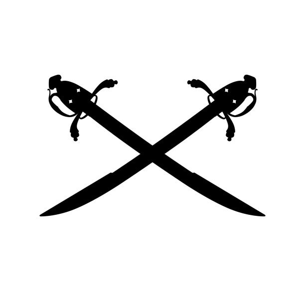 历史上精确的武器，呈现剪影和交叉。图片下载