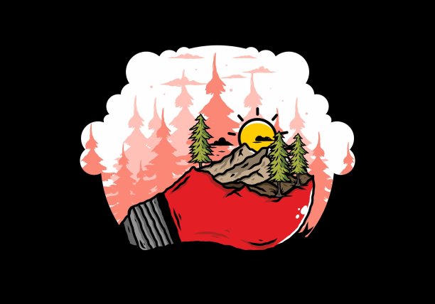 山景观球泡灯插图图片下载