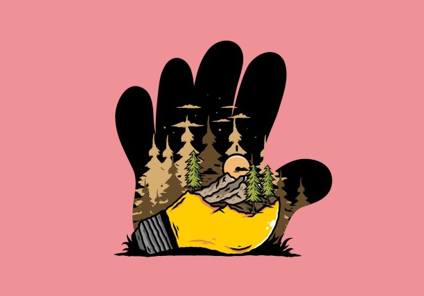 山景观球泡灯插图图片下载