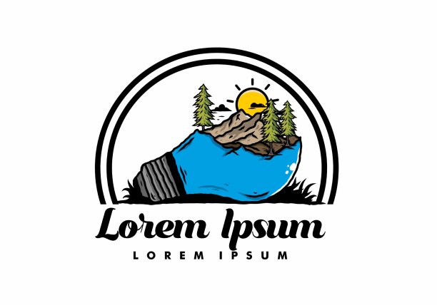 山景观球泡灯插图图片下载