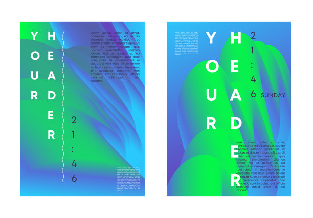 矢量插图抽象垂直海报模板与3D梯度线为您的事件图片下载