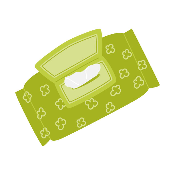 湿布或纸巾的打开的包装卫生产品远足条件，露营，远足，旅行。平面矢量插图孤立在白色背景上。图片下载