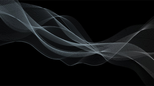 抽象的未来主义波浪条纹。抽象的曲线。向量。图片下载