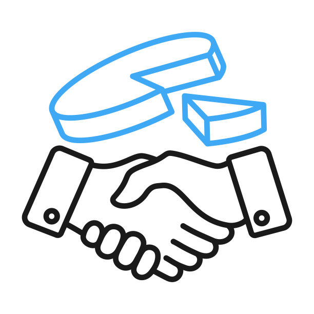 握手图标，任务关系线标志在白色背景。矢量图图片下载