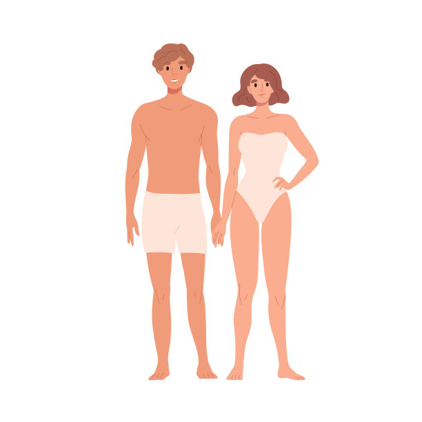 情侣在泳装肖像年轻的男人和女人图片下载