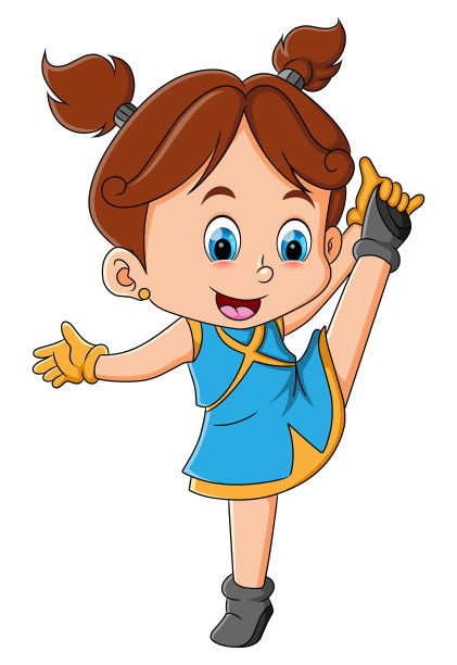 可爱的芭蕾舞女演员正在用抬腿的方式表演舞蹈图片下载