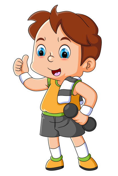 这个英俊的男孩在健身时竖起大拇指图片下载