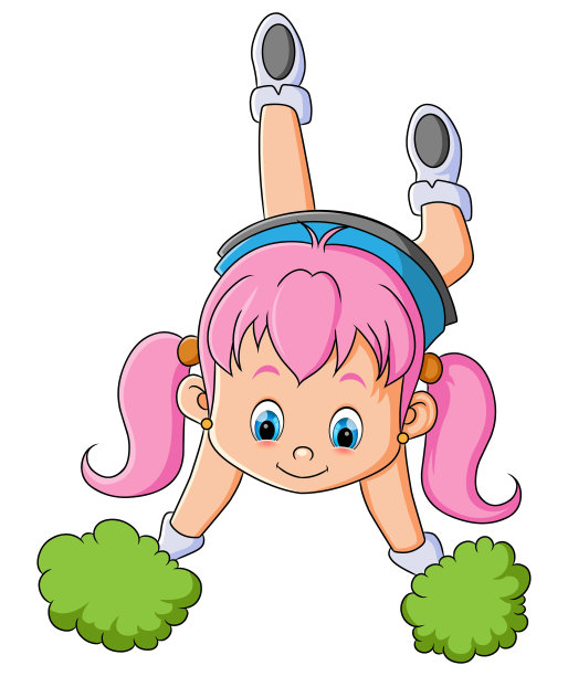 啦啦队的女孩在表演中做了倒立图片下载