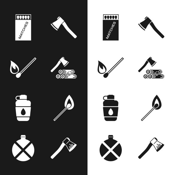 用火把木斧和木头点燃图片下载