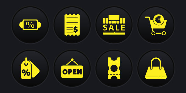 设置折扣百分比标签购物车和欧元图片下载