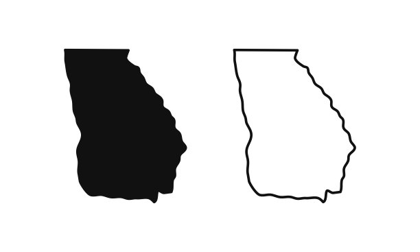 乔治亚州是美国的一个州。地图在黑色和白色选项。矢量插图。“n图片下载