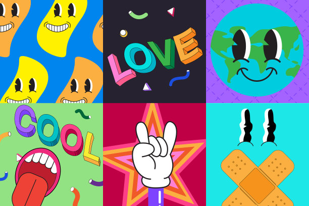 手绘平面潮流卡通设定老学校图片下载