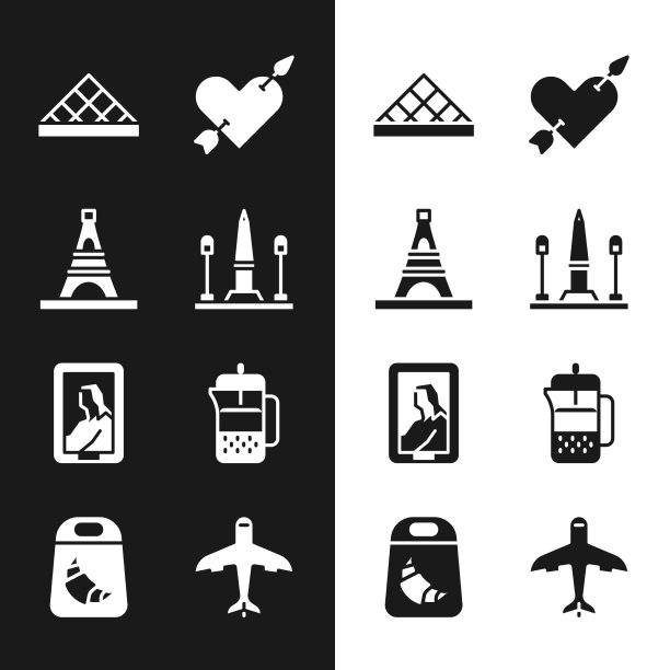 设置协和广场埃菲尔铁塔卢浮宫图片下载