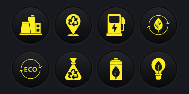环保健康食品回收及叶片标签图片下载