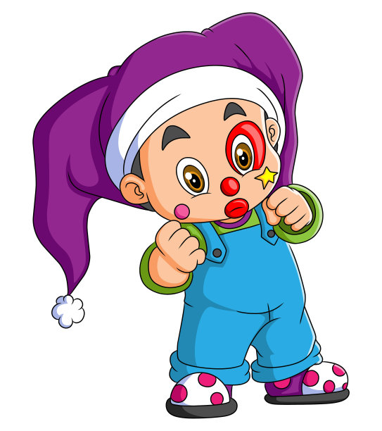 可爱的小男孩穿着小丑服图片下载