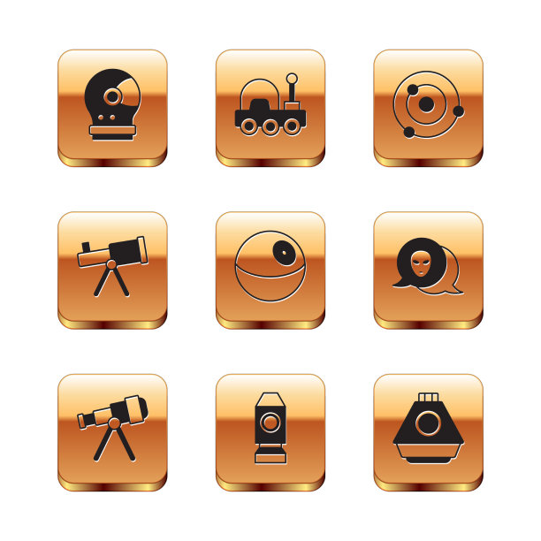 设置宇航员头盔望远镜火箭飞船图片下载