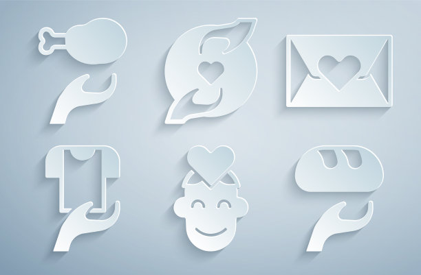 用爱心衣物装好志愿者信封图片下载