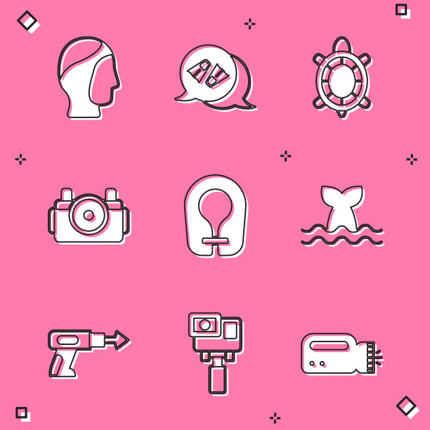 为游泳的海龟设置潜水帽鳍图片下载