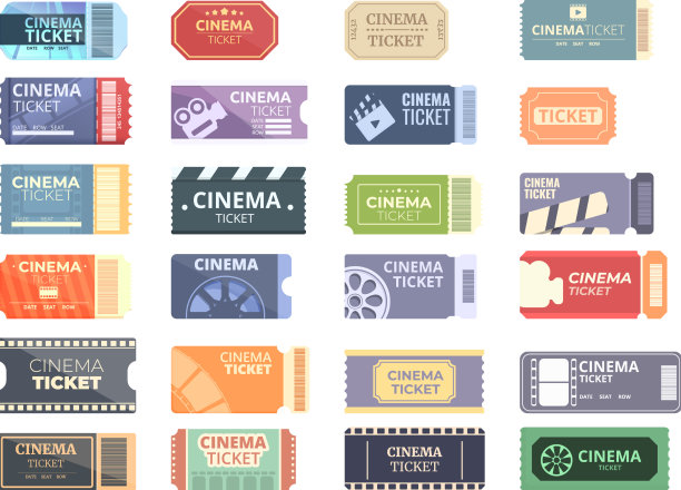 电影票图标设定卡通电影图片下载