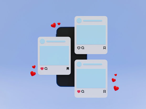 3d卡通社交媒体发布的图片。图片下载