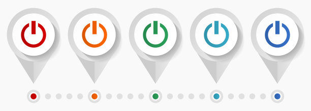 强大的概念矢量图标，可编辑的信息图表模板，一套多彩的平面设计指针图片下载