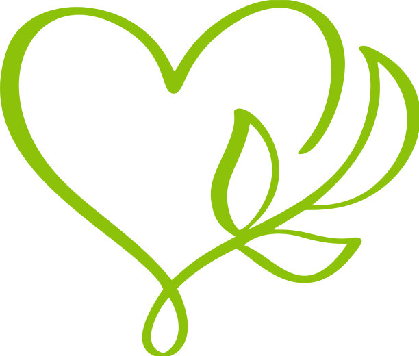 绿色图标心形和叶子形状都可以图片下载