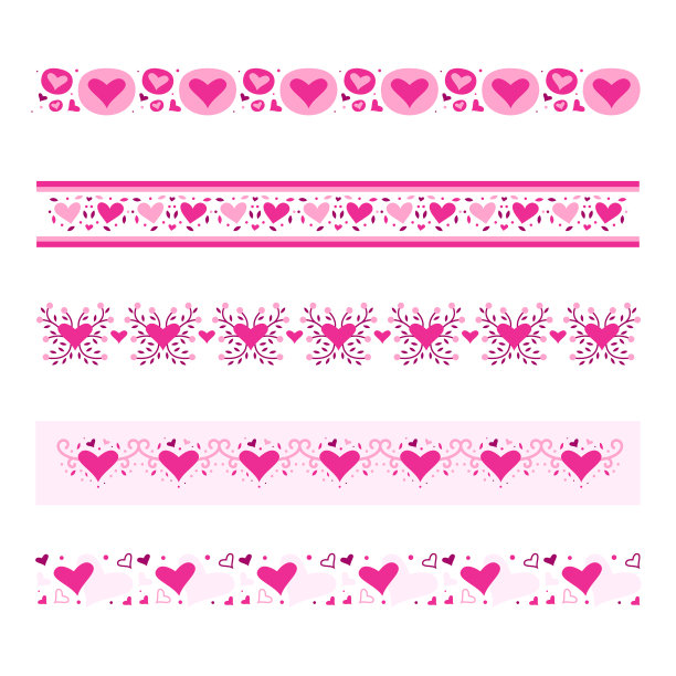 手绘心的边界和框架图片下载