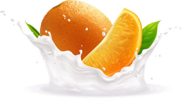 橙色牛奶溅图片下载