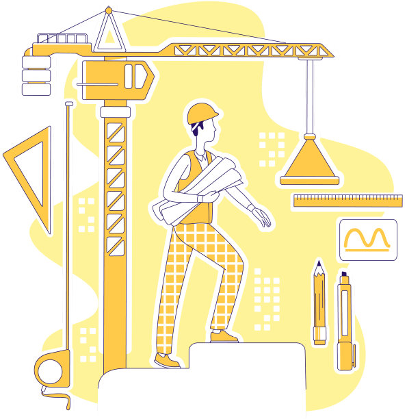 土木工程师细线概念建筑师图片下载