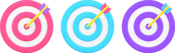 收集多色目标目标与箭图片下载