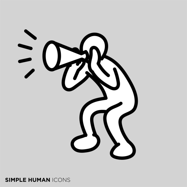 简单的人类图标系列“支持扩音器”图片下载