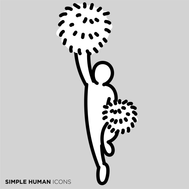 简单的人类图标系列“啦啦队长”图片下载