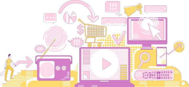 数字广告细线概念潜力巨大图片下载