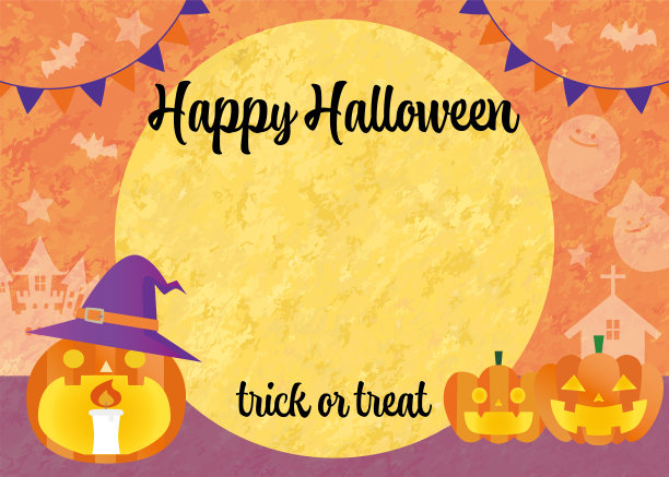 南瓜和满月的万圣节第二帧图片下载