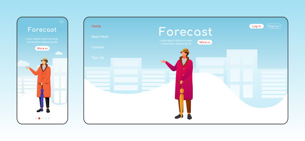 预测登陆页平面颜色模板移动图片下载